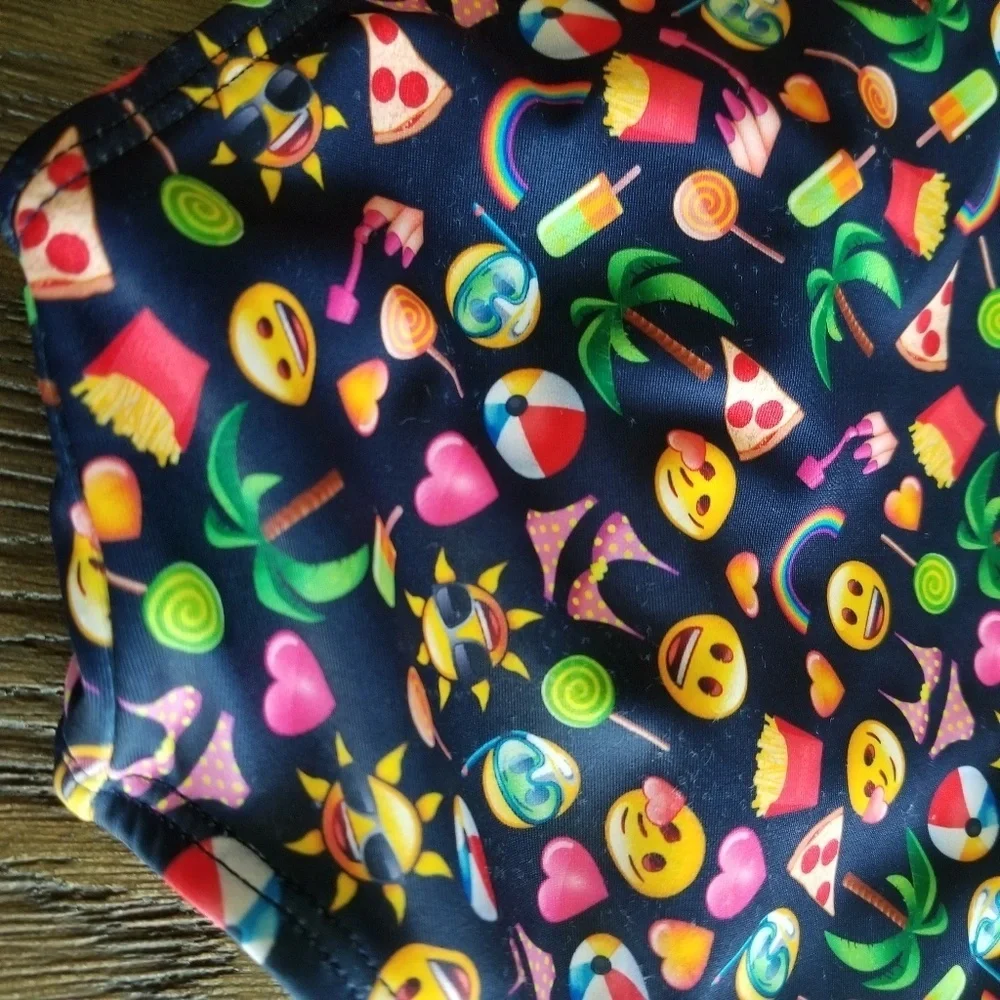 Emoji Ruffle Off The Shoulder one piece Swimsuit